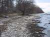 Shoreline to the east in November: low water. Shoreline to the east in November: low water